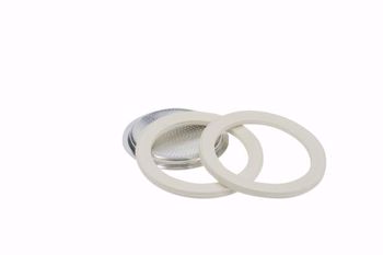 Afbeeldingen van Bialetti ringen 3 stuks + 1 filterplaatje  Moka Aluminium 2 kops